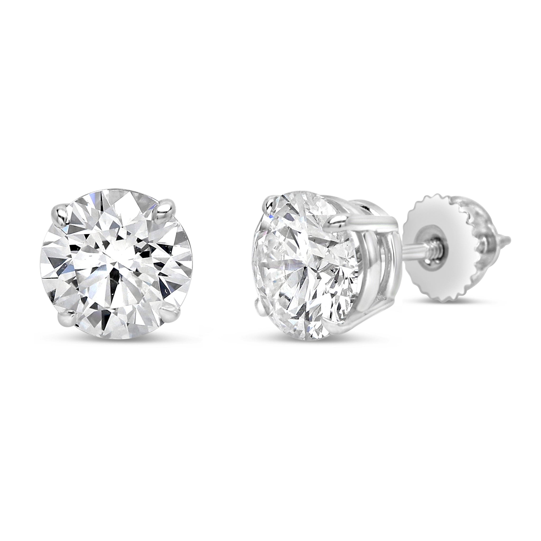 stud Earrings in 18k with  4.0 ct Lab-Grown Diamonds