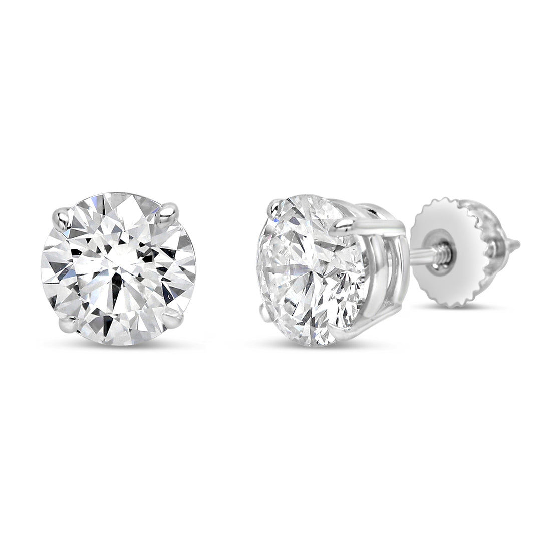 stud Earrings in 18k with  4.0 ct Lab-Grown Diamonds