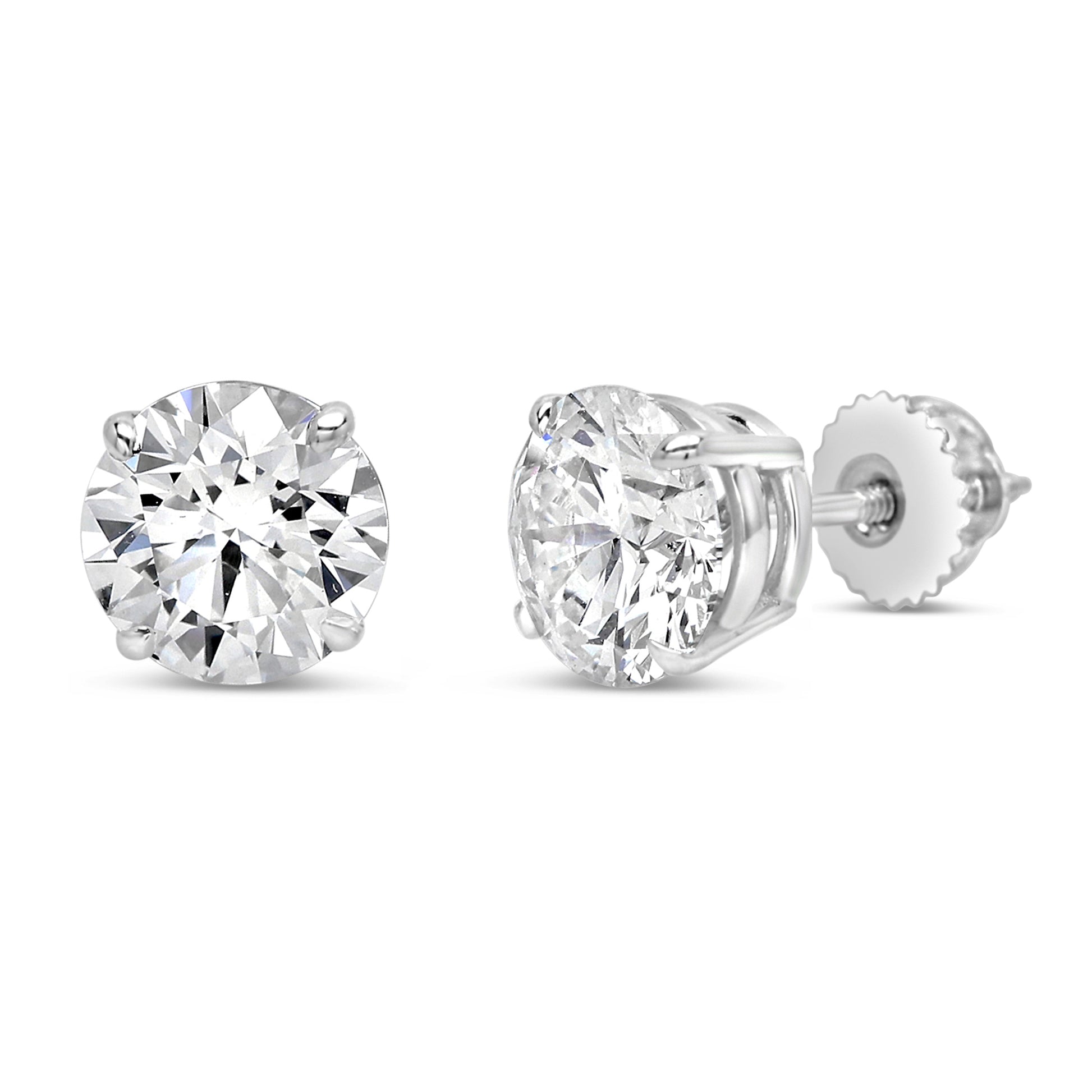 stud Earrings in 18k with  4.0 ct Lab-Grown Diamonds