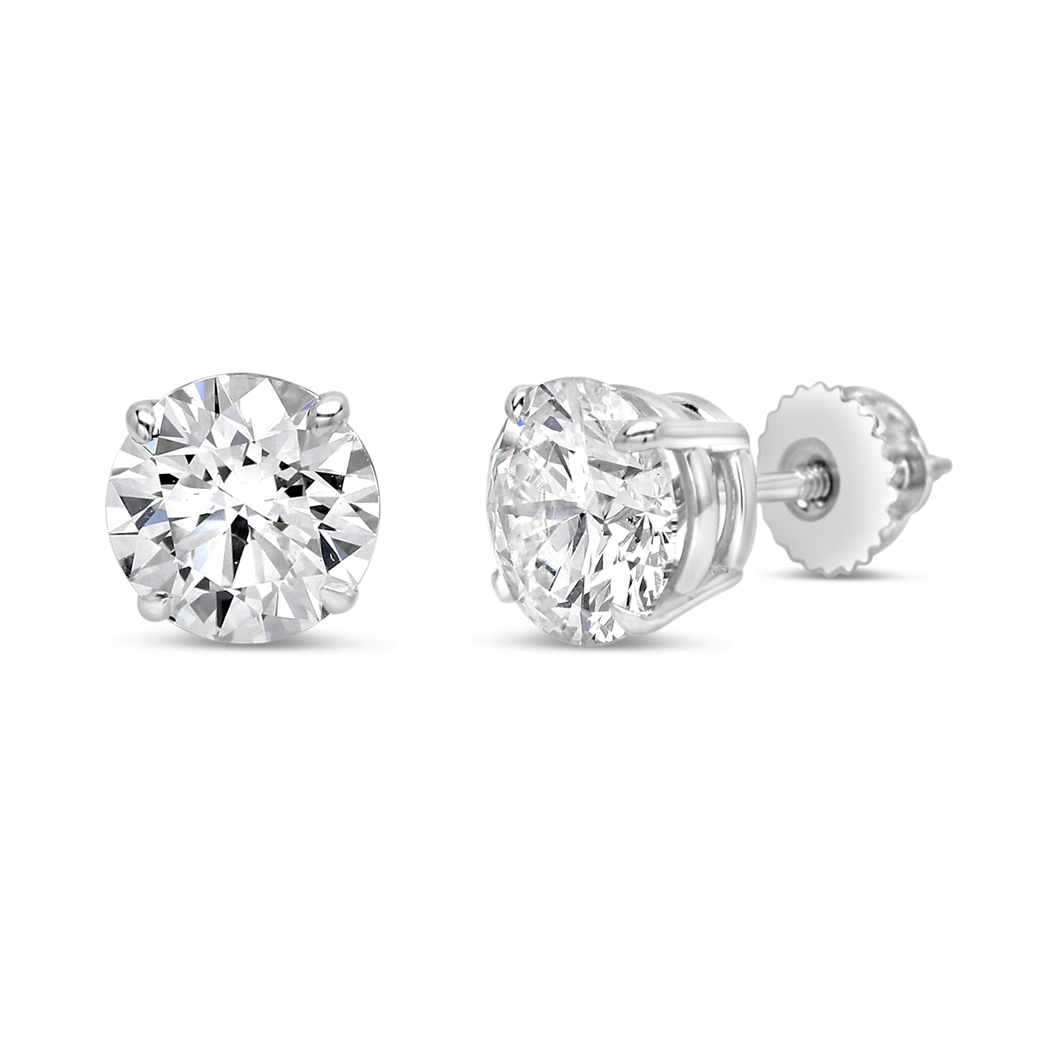 Earrings in 18k with  3.20 ct Lab-Grown Diamonds