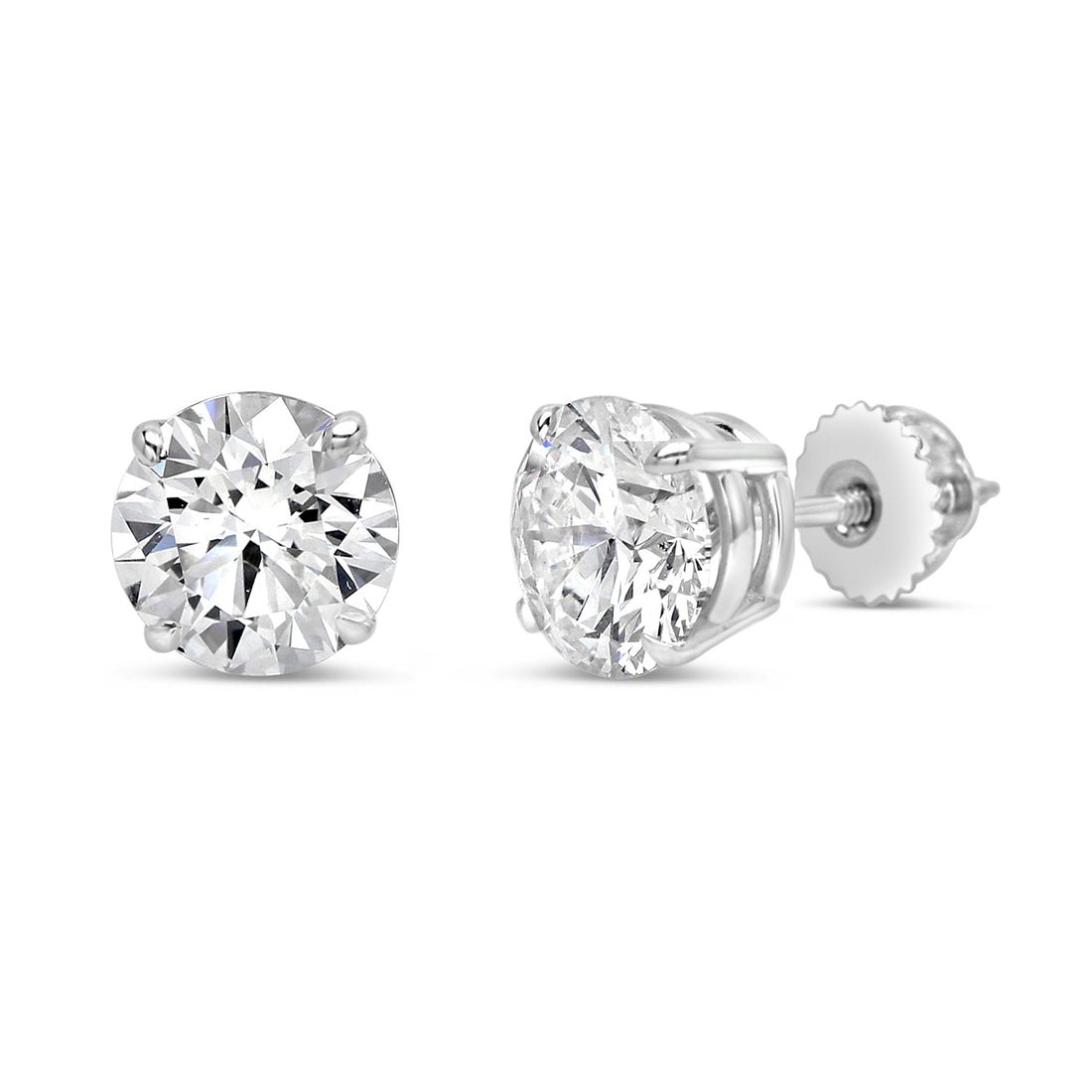 Earrings in 18k with  3.20 ct Lab-Grown Diamonds