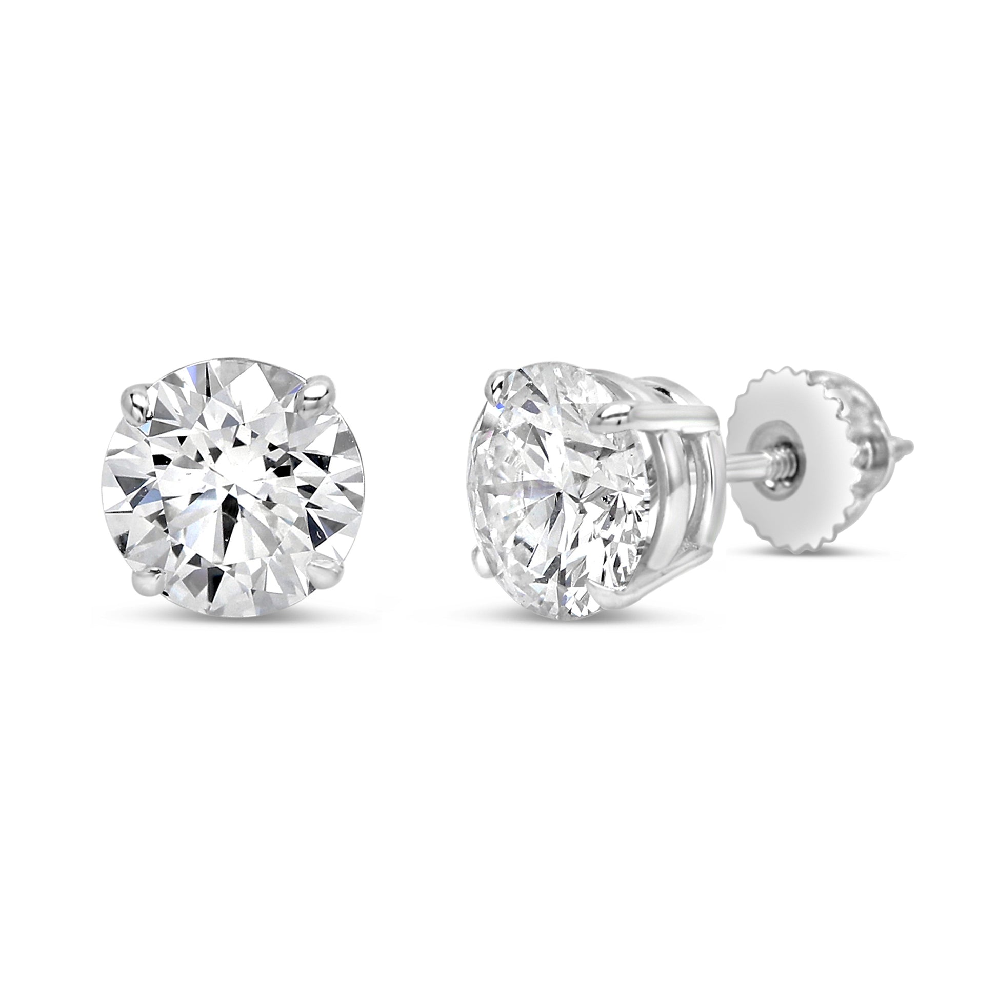 Earrings in 18k with  3.20 ct Lab-Grown Diamonds