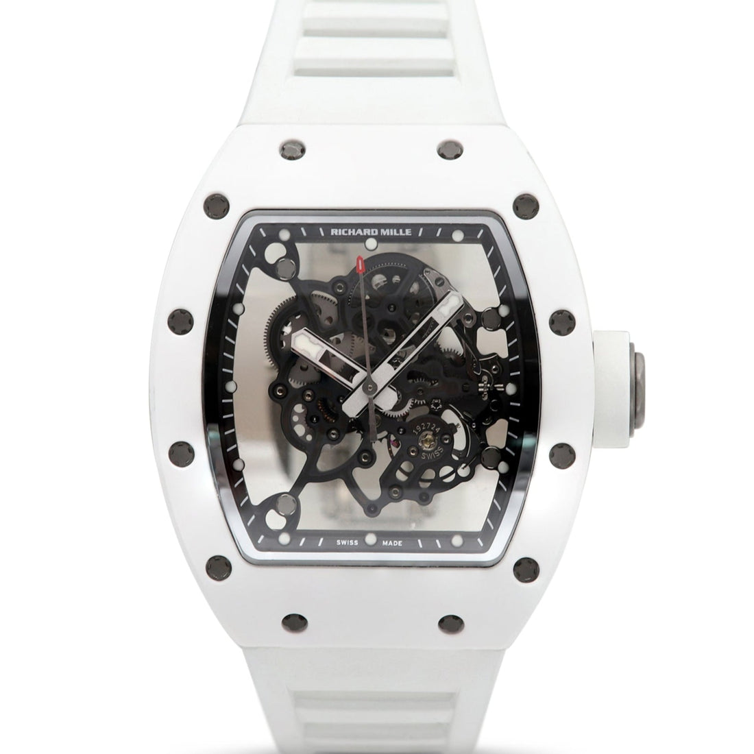 RM 055 "Bubba Watson"  White Ceramic Transparent Dial