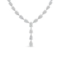 14K White Gold Necklace with 55.16 ct. Lab Grown Pear Diamonds - diamond necklace